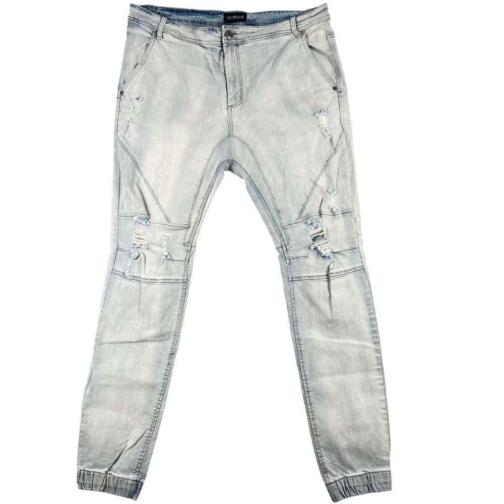 Victorious Men's Jogger Drop‎ Crotch Denim Jogger Pants 38x33 Fast Shipping EUC